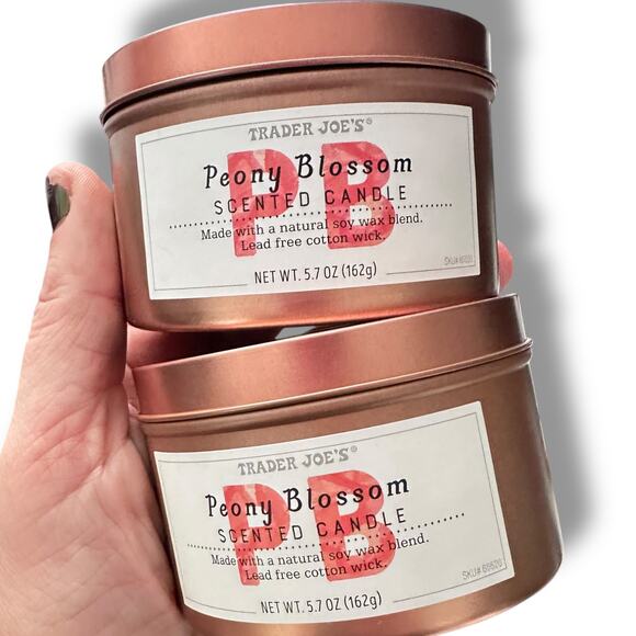 x2 Trader Joe's Peony Blossom Candle NET WT. 5.7 OZ Summer - Picture 1 of 3